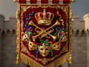 Royal kingdom banner representing festival events